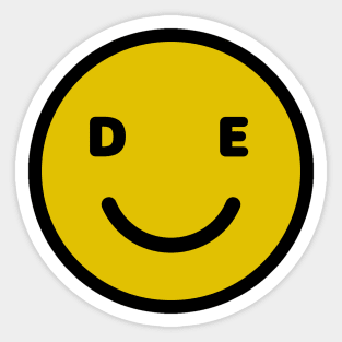 Delaware State Smiley face Sticker